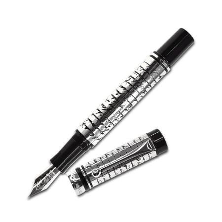 Filigree Fountain Pen - Silver Scritta