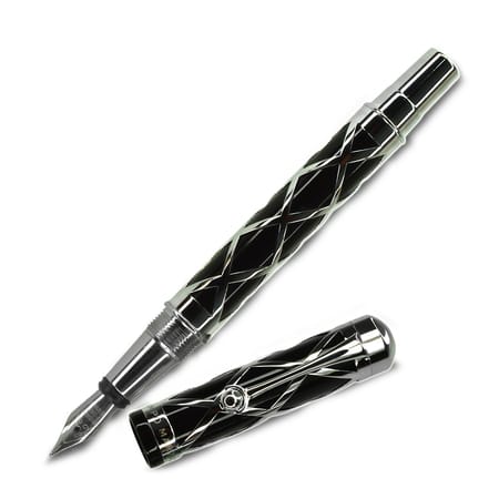 Bohemian Style Fountain Pen - Silver Black