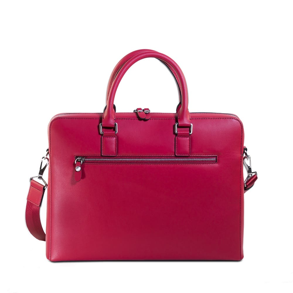 Briefcase Leather - Cherry Red
