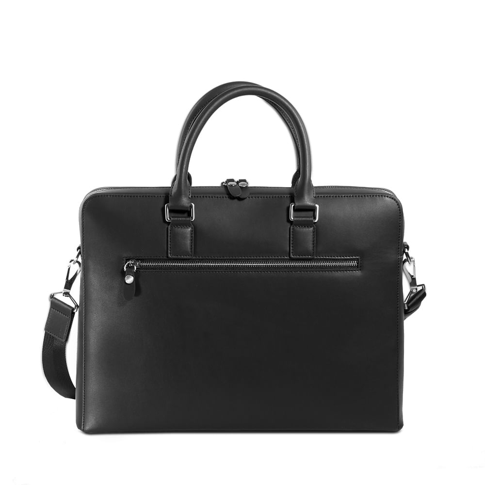 Briefcase Leather Black Campo Marzio
