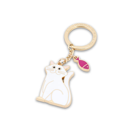 Keychain Cat - White