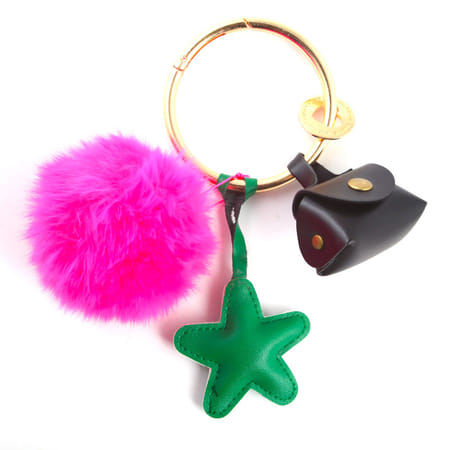 Minibag Bag Charm Set - Fuchsia