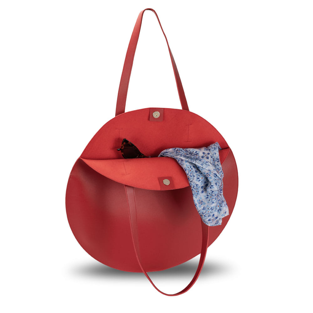 Borsa A Tracolla In Maglia A Forma Di Cuore – Rossa, Intrecciata A Mano, Capiente, Per Spiaggia, Lavoro E Shopping