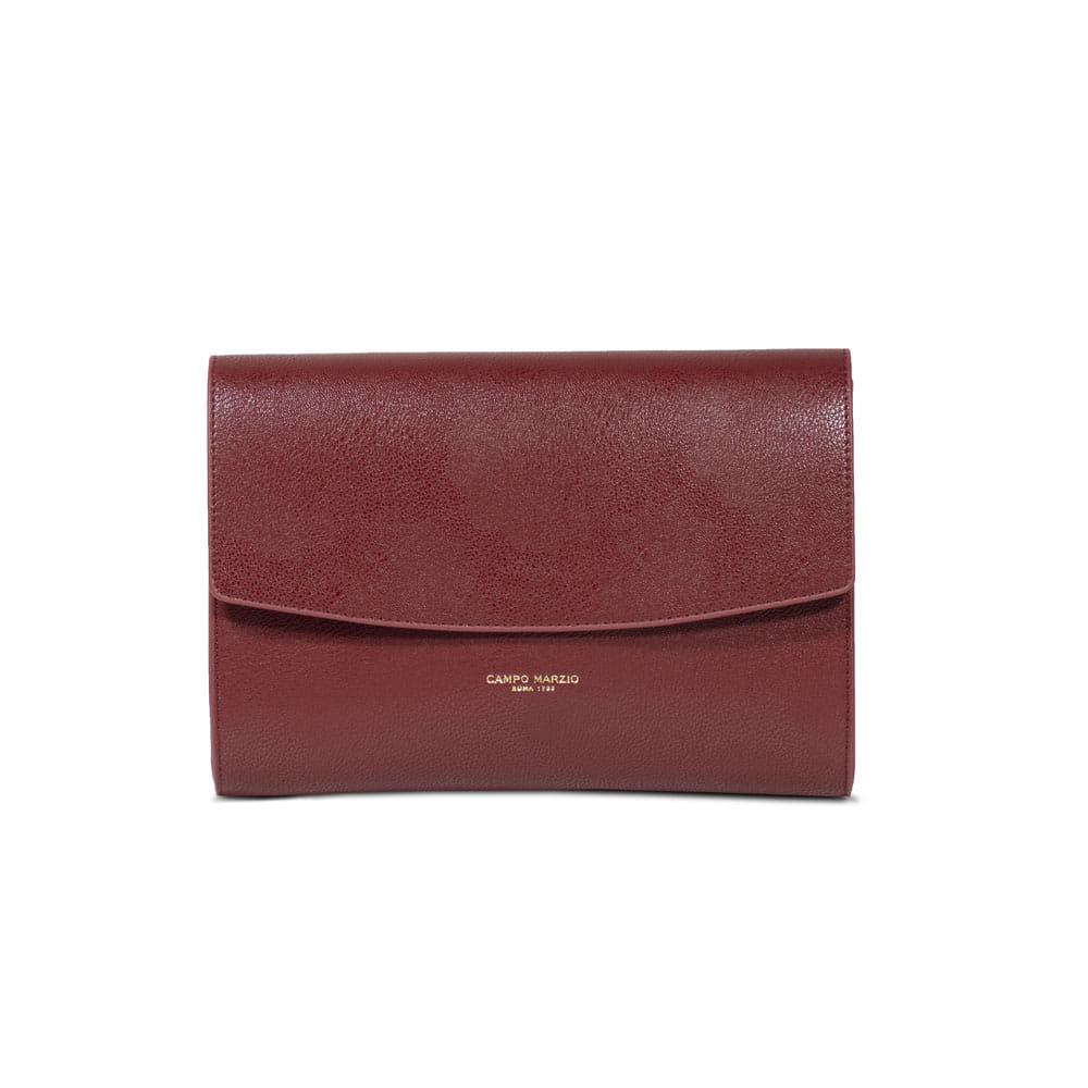 Clutch With Crossbody Strap - Bordeaux