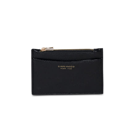 Card Holder With Zip - Black