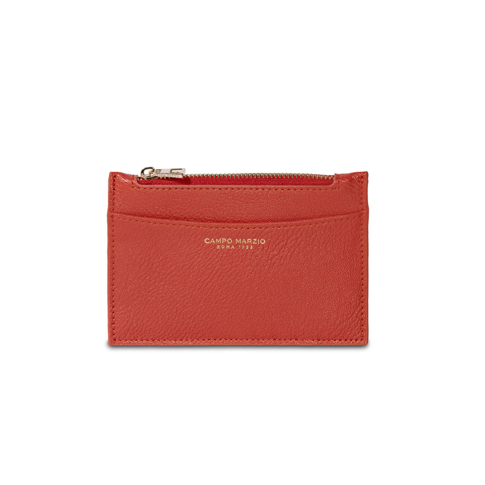 Card Holder With Zip - Tangerine Tango