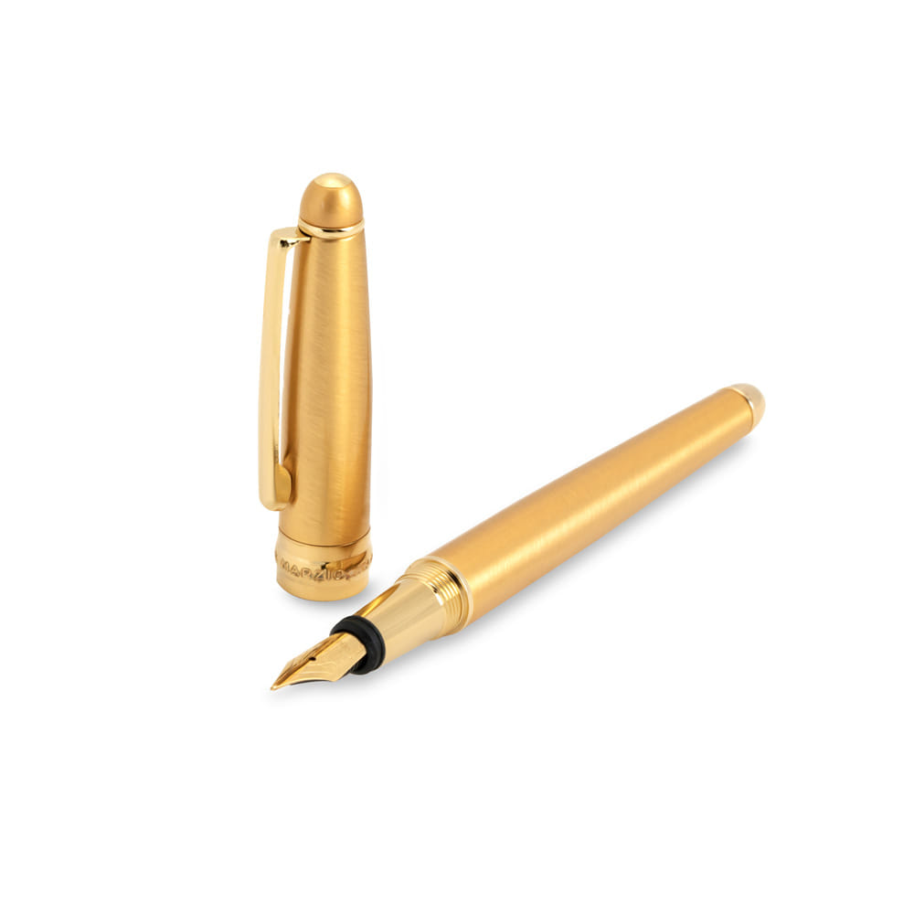 Penna stilografica Waterman 42 Ideal rientrante, laminata in oro 18 kr, primo '900