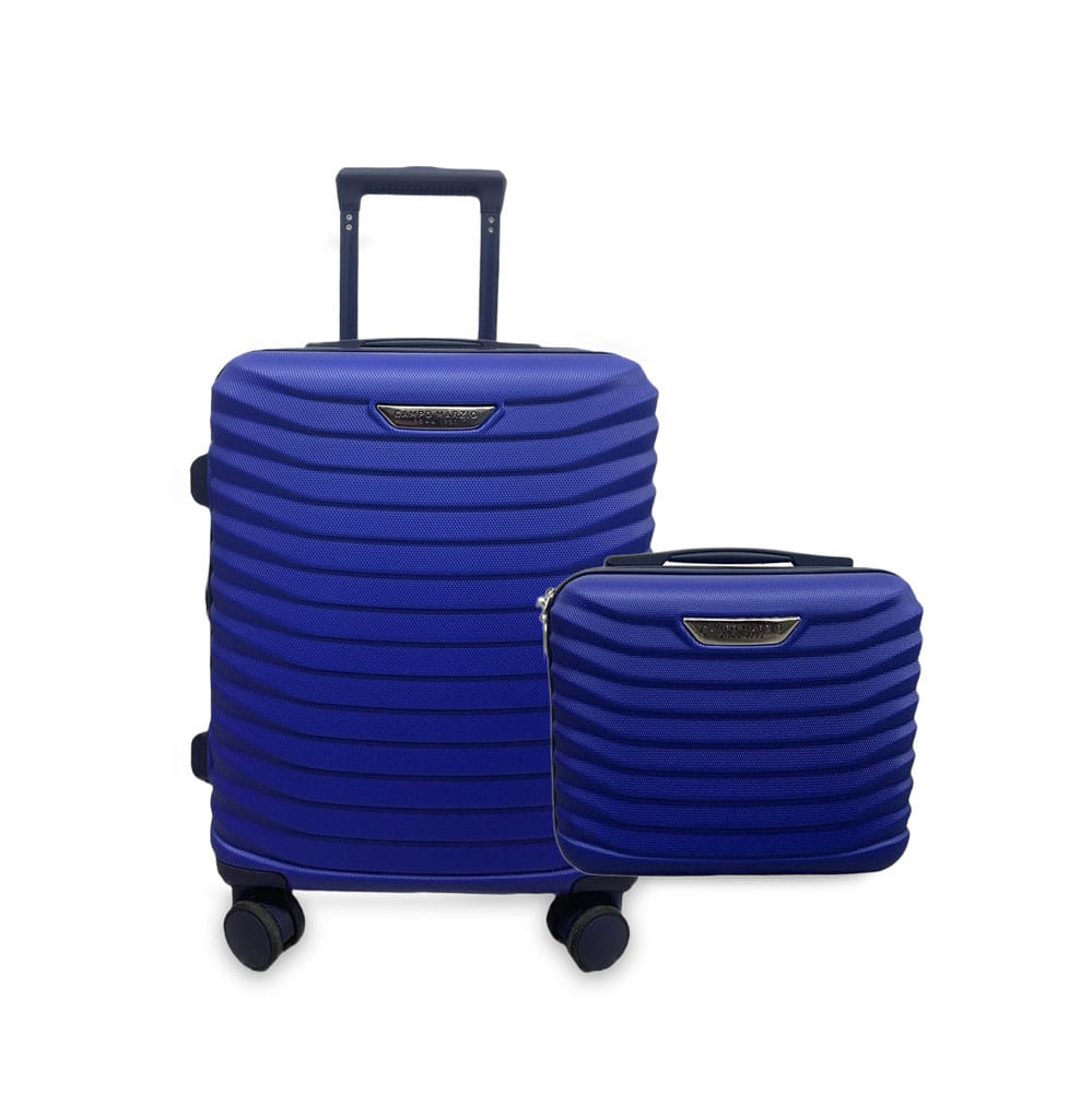 Set Trolley Espandibile e Beauty Case Porto 2 Pz - Blu Navy