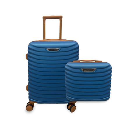 Set Trolley Espandibile e Beauty Case Porto 2 Pz - Blu Petrolio